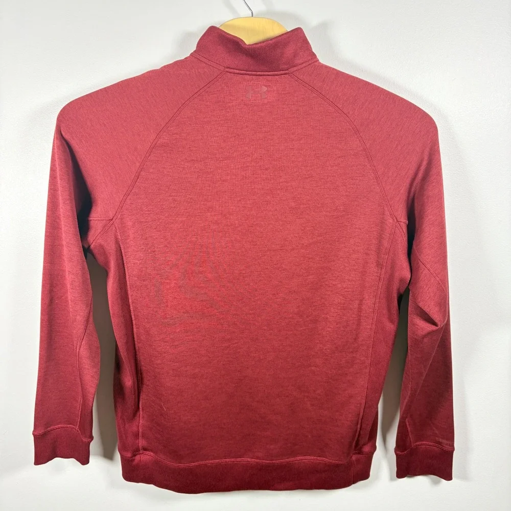 Under Armour Mens ColdGear Quarter Zip Pullover Maroon Red Loose Fit‎ XL